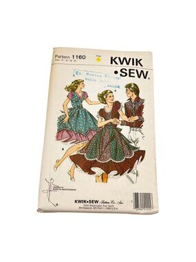 Kwik Sew 1160 Square Dance Dress Sewing Pattern Sz 14 16 18 20 Uncut New Sealed